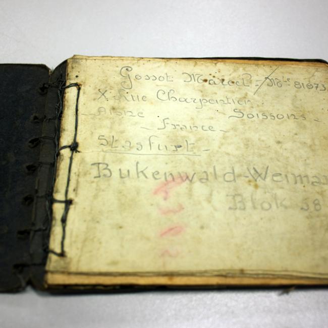 Carnet de Marcel Gossot, charpentier à Soissons et résistant de Libération Nord, déporté à Buchenwald